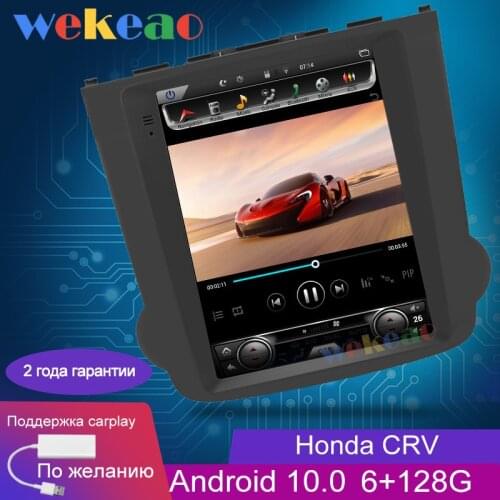 Wekeao Vertical Screen Tesla Style 10.4'' 1 Din Android 6.0 Car Radio GPS Navigation For Honda CRV CR-V Car DVD Player 2006-2012