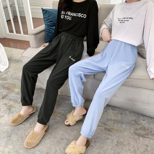 Sanderala 2019 Autumn Women Velvet Pajama Pants Bloomers Elastic Loose Trousers Waist Pajamas Bottom Home Sleep Solid Underwear