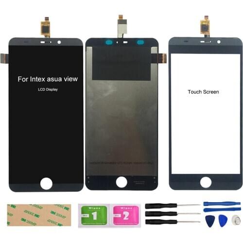 LCD Display Screen For Intex Asua View LCD Display Touch Screen Digitizer Sensor Panel Free shipping