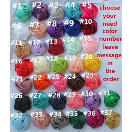 100PCS 5cm(1.96inch) Wholesale Silk Rose Fake Rose Bouquet Material Artificial Fabric Flower 37 Colors For Choose