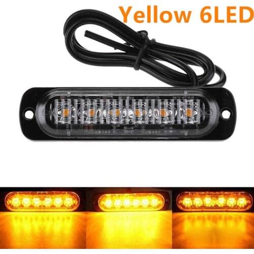 DC 12V-24V 18W LED Off Road Car Truck Safety Urgent Working Driving Fog Yellow Light 6LED Always Bright Signal Light Lamp