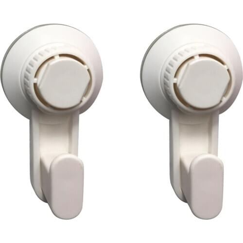 2PCS Suction Cup Hooks Seamless Strong Locking Removable Vacuum Sucker Hooks Suction Hangers for Washroom Bathroom Kitchen