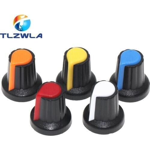 25PCS WH148 AG2 Potentiometer knob Cap AG2 Plastic knob for Diameter 6mm Plum Handle Yellow Orange Blue White Red *5PCS=25PCS