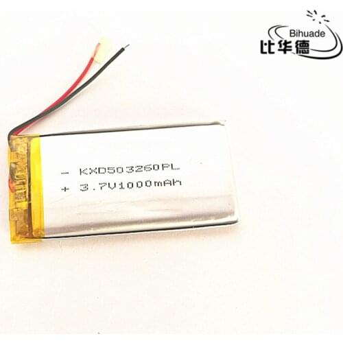5pcs/lot 3.7V 1000mAh 503260 Lithium Polymer Li-Po li ion Rechargeable Battery cells For Mp3 MP4 MP5 GPS PSP mobile bluetooth