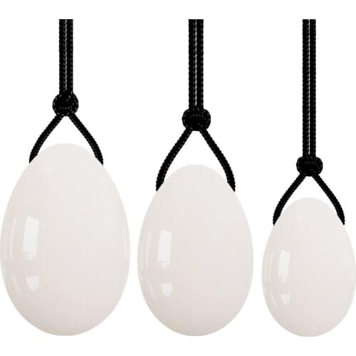 Undrilled White Jade Yoni Egg Set Obsidian Kegel Exercise Jade Egg Vagina Muscle Tightening Crystal Balls Drilled Massage Stone