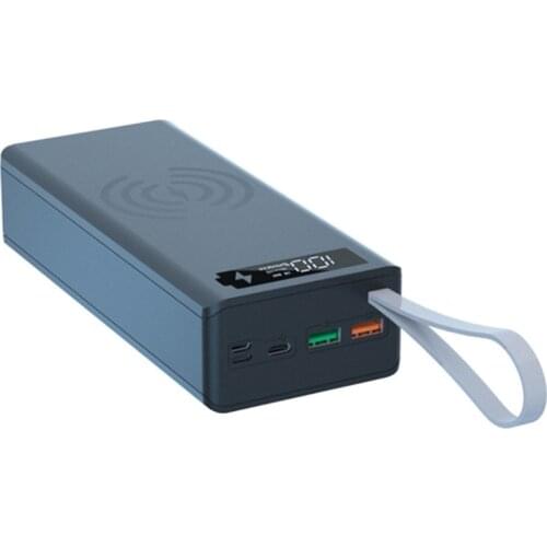 Detachable QC3.0 PD LCD Display DIY 16x18650 Battery Case Power Bank Shell 10W Wireless Charging Box without Battery B03C