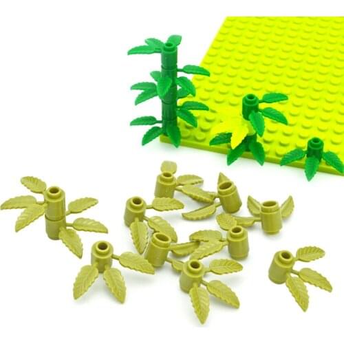DIY Building Blocks MOC Parts Round 1x1 with 3 Bamboo Leaves Plant Tree Leaf City Creator Bricks Accessory Compatible All brand