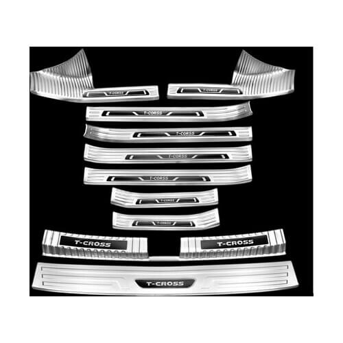 For Volkswagen T-CROSS 2018 2019 2020 stainless steel car threshold Anti-scratch board anti-scratch protection car accessories