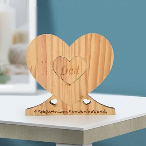 Home Decor Ornaments Creative Heart-shaped Detachable Wooden Ornament For Fathers Day Living Room Ornaments Arts Crafts Gifts
