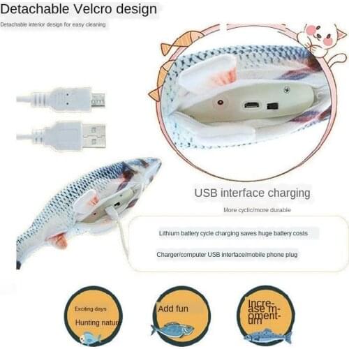 30CM Electronic Pet Cat Toy Electric USB Charging Simulation Fish Toys for Dog Cat Chewing Playing Biting Supplies Dropshiping