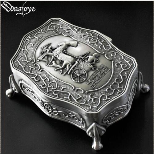 European retro Jewelry Case alloy Metal Trinket Box Ring Box jewelry Storage box organizer Gift cosmetic storage box Z041