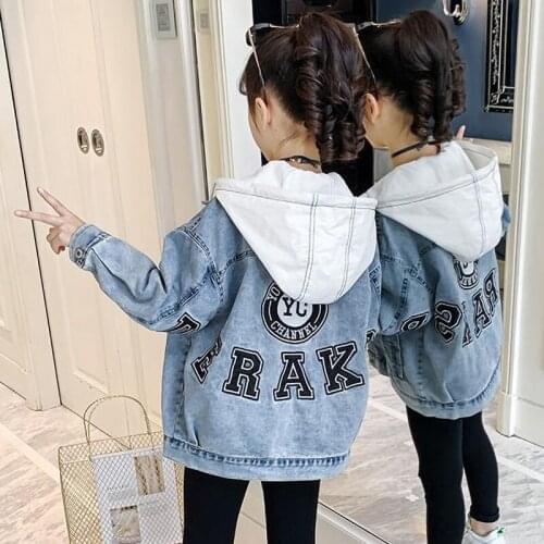 Flying Whales Denim Jackets For Girls