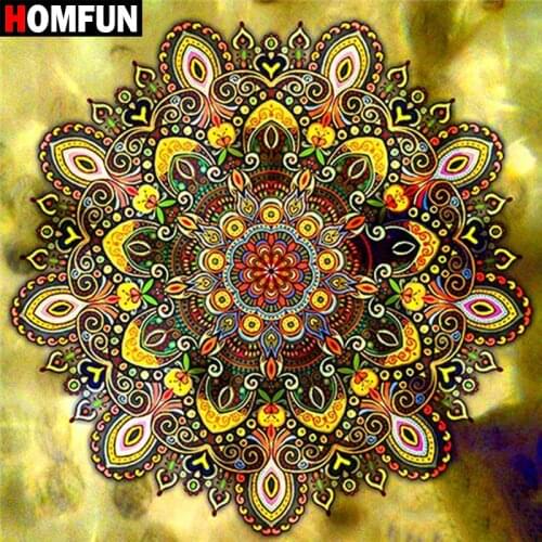HOMFUN Full Square/Round 5D DIY Diamond Embroidery "Mandala" Diamond Painting Cross Stitch Rhinestone 5D A09207
