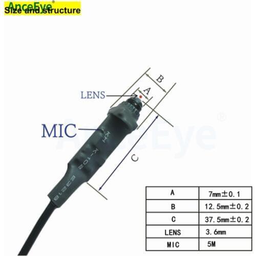 AnceEye 1080P IMX323 Mini AHD Camera AHD Color camera with audio, 2.0mega,Sony 323, UTC function,Size 11.5x34mm 4 in 1