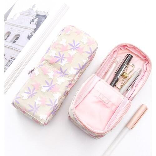 Japan KOKUYO Guoyu large-capacity vertical pen barrel pen bag can stand pencil stationery pencil pencil pencil box WSG-PC32