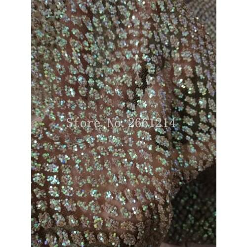 Beautiful dots shinning glitter Embroidered net Lace Fabric Glued Glitter tulle fabric for sexy dress BZL-4.2115