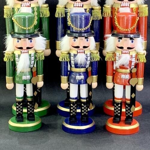 25cm Christmas Color Soldier Puppet Doll Beautifully Depicted Nutcracker Children Christmas Gift Toy ht187