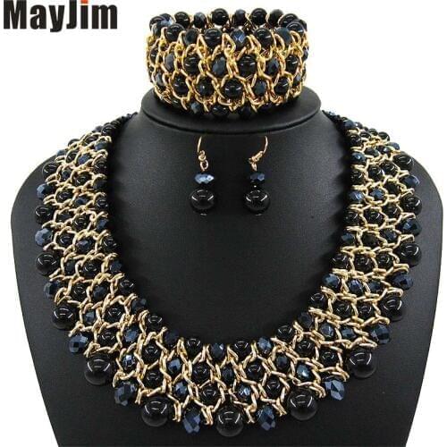 MayJim Statement necklace 2018 fashion jewelry sets Handmade bead chain big Pearl dubai jewelry sets Vintage beads Bijoux