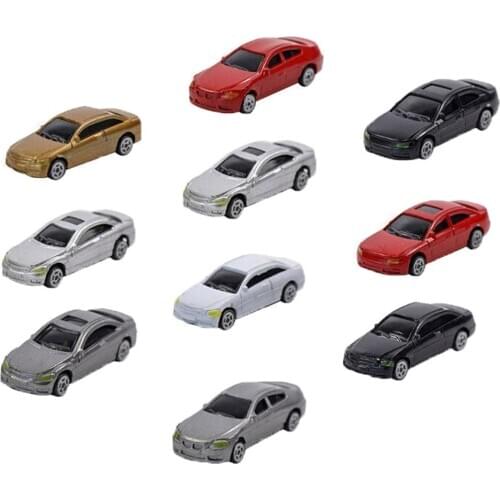 10Pcs HO Scale Model Mini Vehicle Car 1:87 Architecture Model Train Scenery Micro Landscape Car