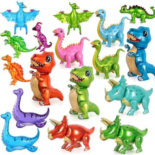 Cartoon Dinosaur Balloon Childrens Toy Balloon 4D Three-dimensional Triceratops Pterosaur Stegosaurus Tyrannosaurus Balloon