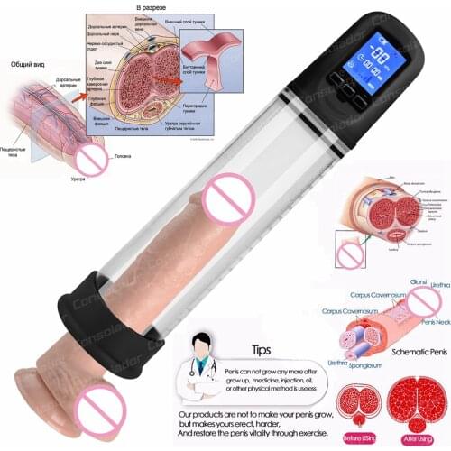 Penis Pump Penis Extender Enlargement Sex Toys for Men Male Masturbator Cock Dick Growth Delay Lasting Trainer Vacuum Pump