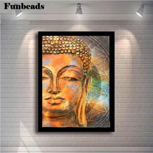New diamond embroidery mosaic Hot selling home art, abstract Buddha head, religion diamond paintings square,round drill FF3531