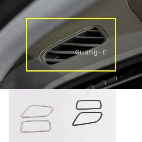 Car Body Stainless Steel Cover Garnish Detector Trim Front Air Condition Outlet Vent Part 2pcs For AUDI Q3 （F3）2018 2019 2020