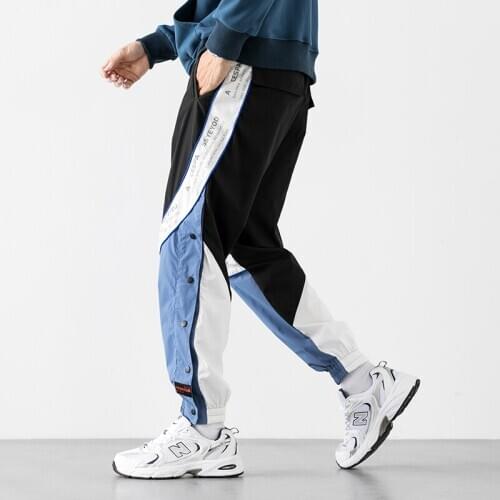 Casual wear black red spring autumn sports pants with pockets mens fashion casual skateboard pants