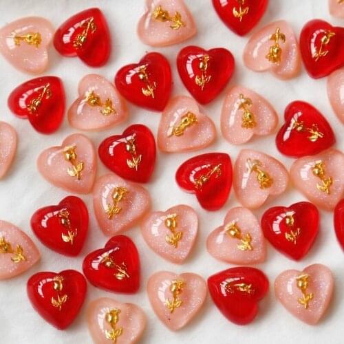 Retro girly sense of rose love resin Drum Drum Banwan patch DIY handmade earring material