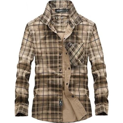 100% Cotton Plaid Shirt Men Casual Long Sleeve Shirt Spring Autumn Clothes Mens Turn-down Collar Brand Shirts Camisa Masculina