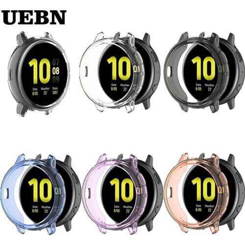 UEBN TPU silicone Anti-fall protective case for Samsung galaxy watch active 2 44mm 40mm SM-R830 R820 Replacement Cover