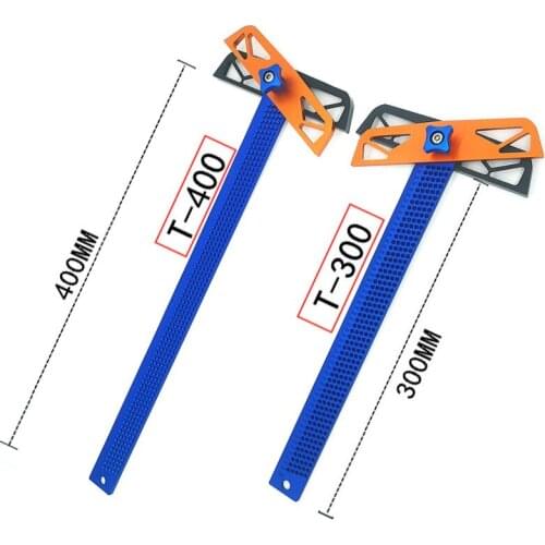 T300/T400 Carpenter tools T Type Square Ruler Woodworking Aluminum Alloy Scriber Measuring Carpentry Marking Tool Gauge Gauging