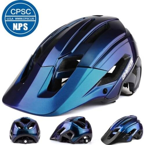 BATFOX Cool Mountain Bicycle Camouflage Helmet MTB Road Bike Riding Helmet Big Brim Hat With Tail Light BAT FOX Safety Helmet
