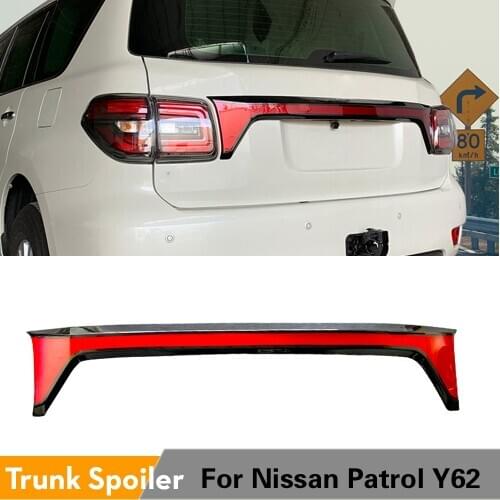Rear Trunk Middle Lower Spoiler Whindow Lip For Nissan Patrol Y62 2018 ABS Glossy Red With White and Black Painted