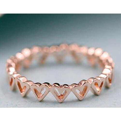 Original Freehand Hearts Love Ring For Women 925 Sterling Silver Ring Wedding Party Gift Fine DIY Europe Jewelry