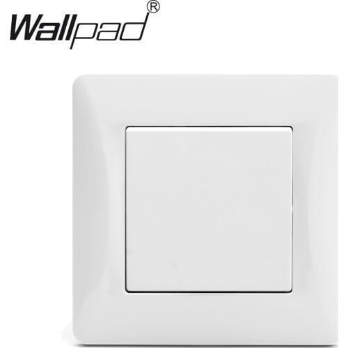 1 Gang Switch Wallpad 110-250V White Elegant Plastic EU European Style 1 Gang 1 Way Wall Switch with Claws Mounting