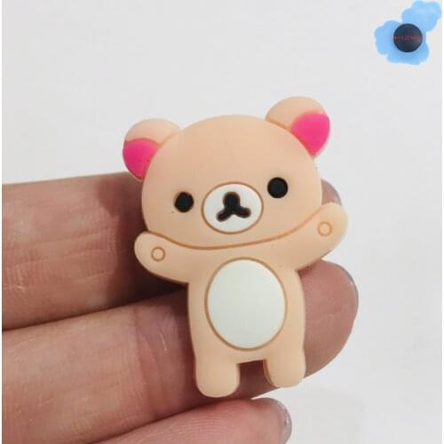 1pcs Cute Bear Cat Cupcake PVC Shoes Accessories Garden Shoe Decorations Fit Croc Jibz Charm Children Birthday Gifts