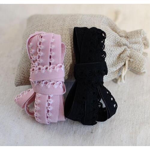 10 Meters Black Purple Pink High Quality Lace Ribbon Embroidered Net Elastic Lace Trim Fabric For Underwear Accessories 12mm