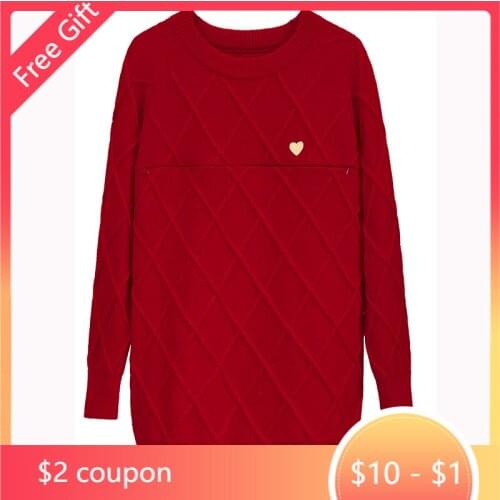 1018# Autumn Winter Thick Warm Knitted Maternity Nursing Sweaters Breastfeeding Shirts Clothes for Pregnant Women Pregnancy Tops