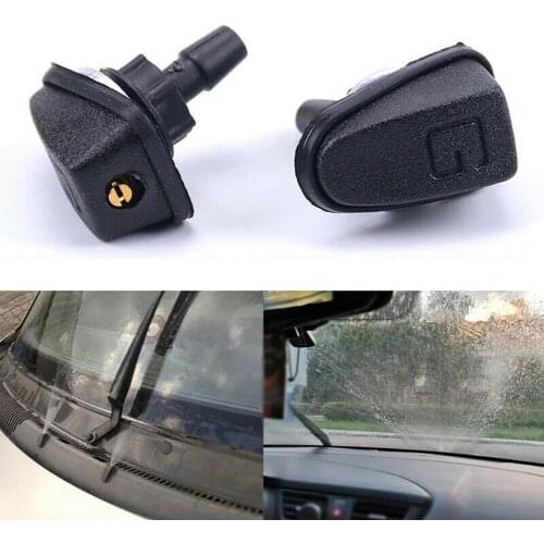 2 Pcs Nozzle Accessories Black Car Front Windscreen Wiper Parts Plastic
