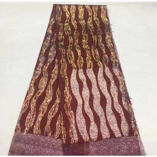 5yards/bag Sequin embroidery ripple pattern fashion new fabric used in wedding dress design XX522