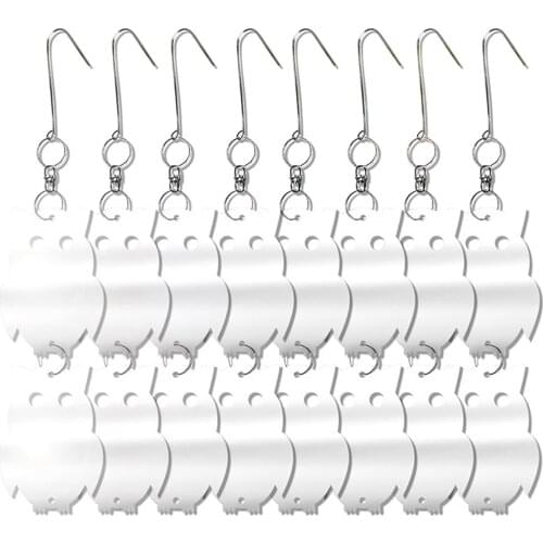 8 PCS Reflective Bird Repellent Owl Shape Bird Scare Pendant for Window Outdoor Orchard Keeps Birds Away Double-sided JA55