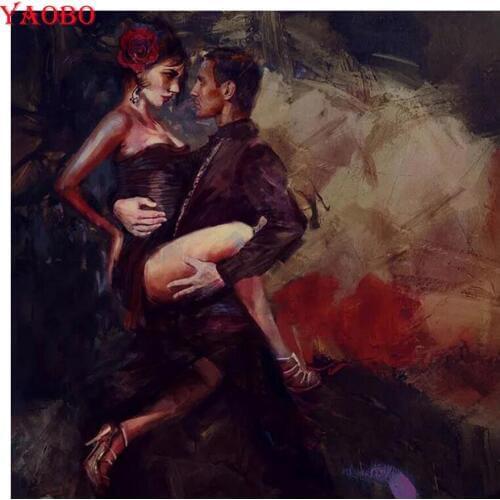5D DIY Diamond Embroidery Couple tango dance Diamond Painting Cross Stitch kits full square Round Mosaic Decoration