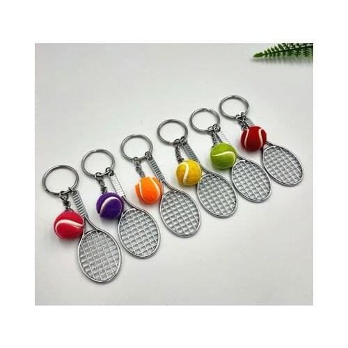 Alloy Tennis Racket Keychain Bag pendant key ring sports Key Chain gifts promotional gifts
