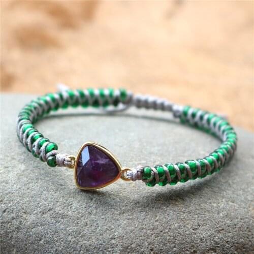 Ethnic Style Natural Amethyst Handmade Double Bracelet Transport Bracelet Jewelry For Weddings Birthday Travel Souvenirs