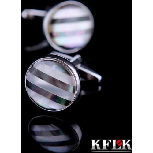 KFLK Luxury shirt cufflinks for mens gifts Brand cuff buttons Color Shell cuff links Top High Quality abotoaduras Jewelry
