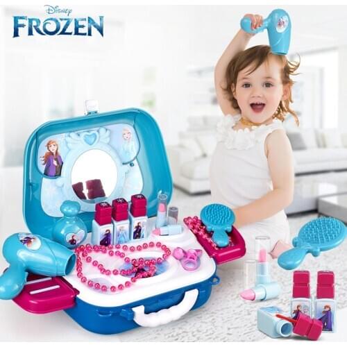 Disney frozen 2 pretend play toy girl Makeup set beauty Fashion toy House Simulation DresserToy pretend play kid birthday gift