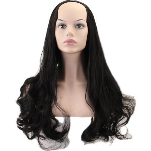 JOY&BEAUTY U Part 7 Clips In Long Straight Hair Synthetic Women Wig Natural Black False Hair Cosplay Classic Wig Africa American