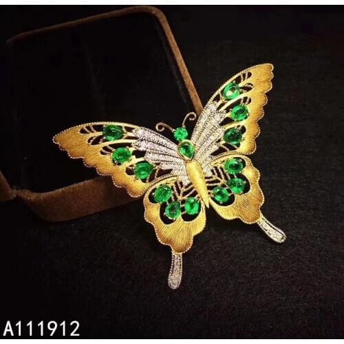 KJJEAXCMY fine jewelry natural Emerald 925 sterling silver gemstone new women pendant necklace chain support test fashion