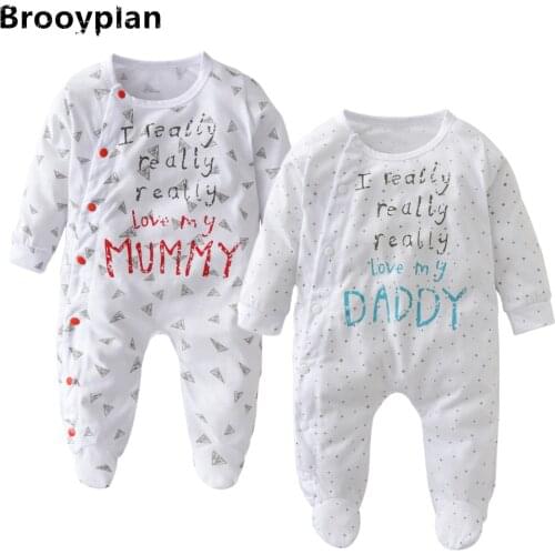 2021 New Autumn baby boy girl Rompers baby clothes newborns love Mom and Dad long-sleeved toddler clothing set